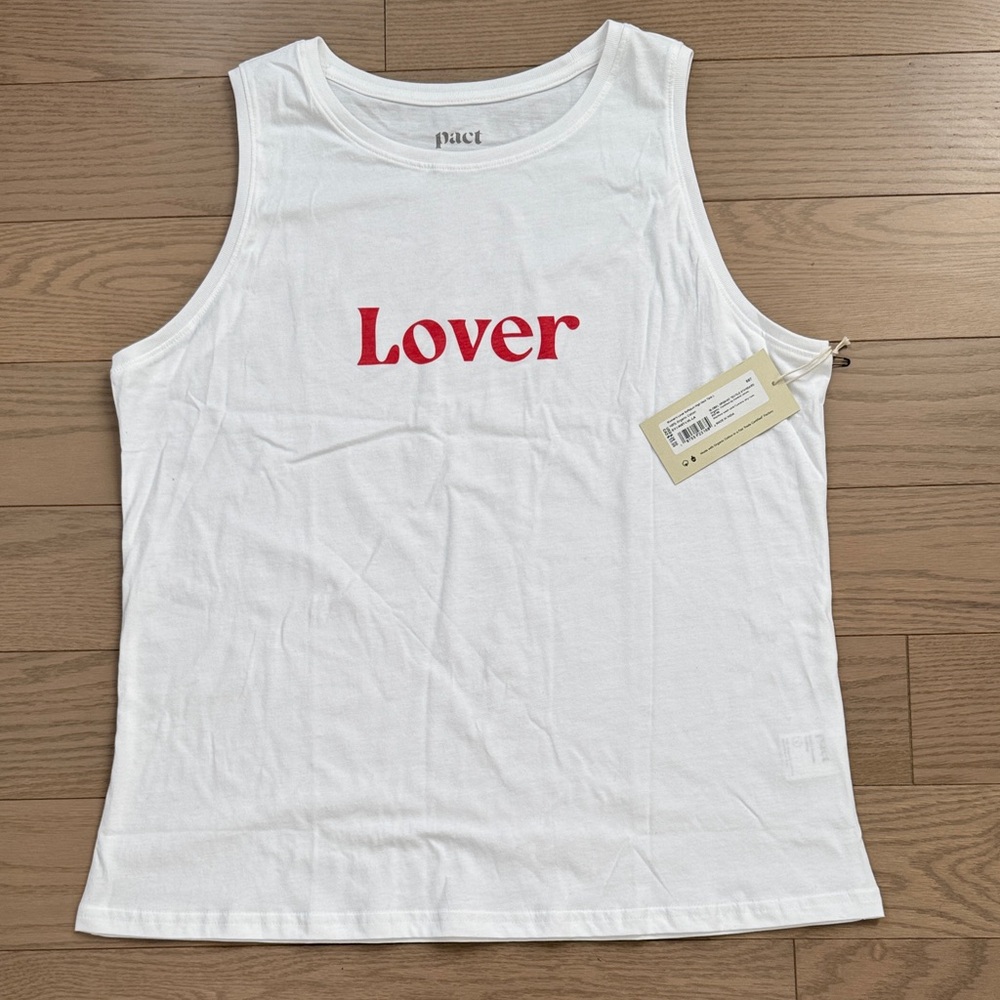 Pact Organic Cotton White “Lover” Tank Top